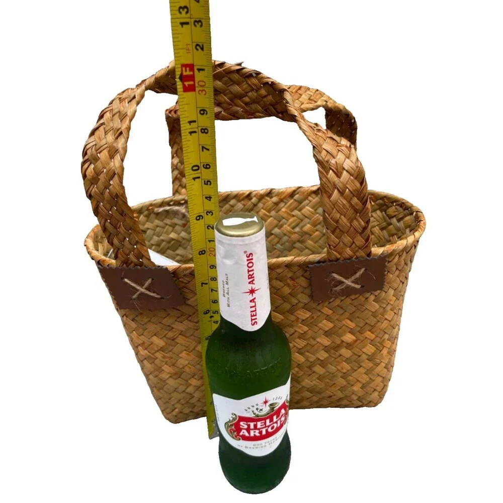 Handcraft Natural Rattan Hand Bag Multi-Functional Storage Wicker Basket,SMALL